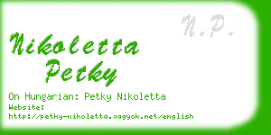 nikoletta petky business card